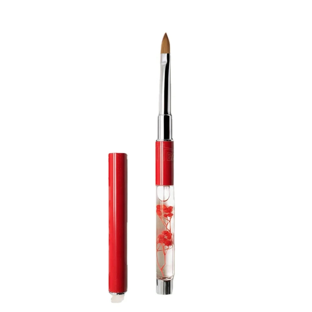 Professional Red Handle 100% Pincel Kolinsky Acrylic Nail Brush #2  to #10