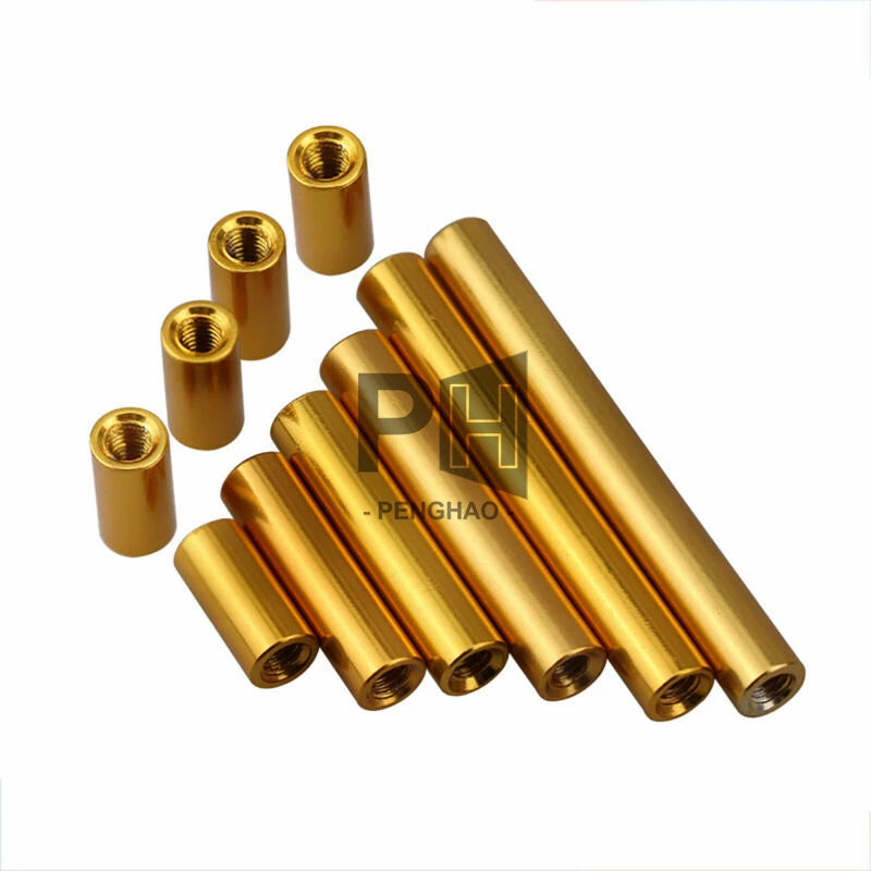 M2 Threaded Sleeve Rod Bar Stud Round Connector Nut Long Nuts Aluminum Alloy Round Coupling Nuts