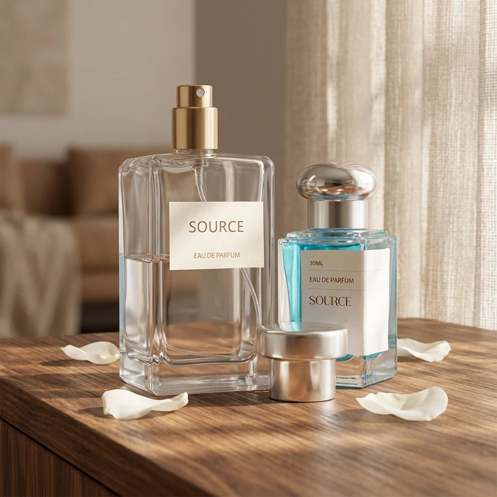 Luxury Transparent 50ml Bayonet Glass Perfume Bottle Rectangular 30ml 100ml Sizes Square Shape Packaging Available