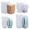 BPA Free Easy Release Soap Molds 3D  Fashion Abstract Human Art Face Candle Silicone Mold for Decorative Candles Resin Molds