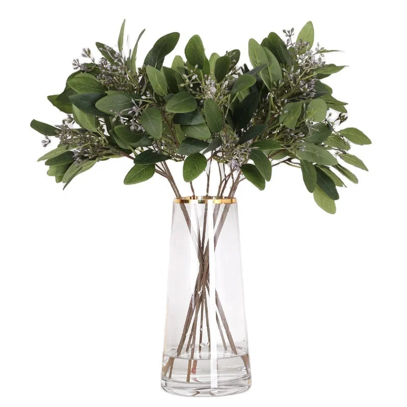 Hot Sale  Artificial Eucalyptus Leaves With Seeds  for Wedding and Home Decor