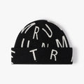 Custom Logo Jacquard Woven Knit All Over Print Cuffed Winter Hats Fisherman Beanies for Men