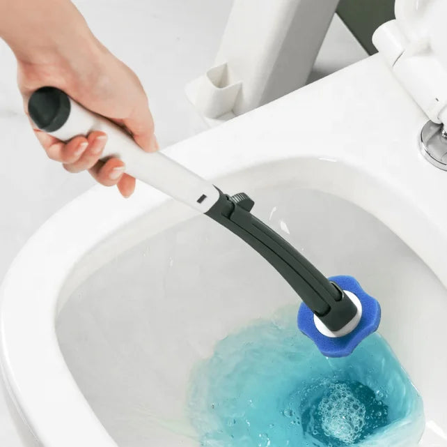 Disposable Toilet Cleaning Brush and Holder Soap Cleaning System Toilet Brush Disposable Sponge Set