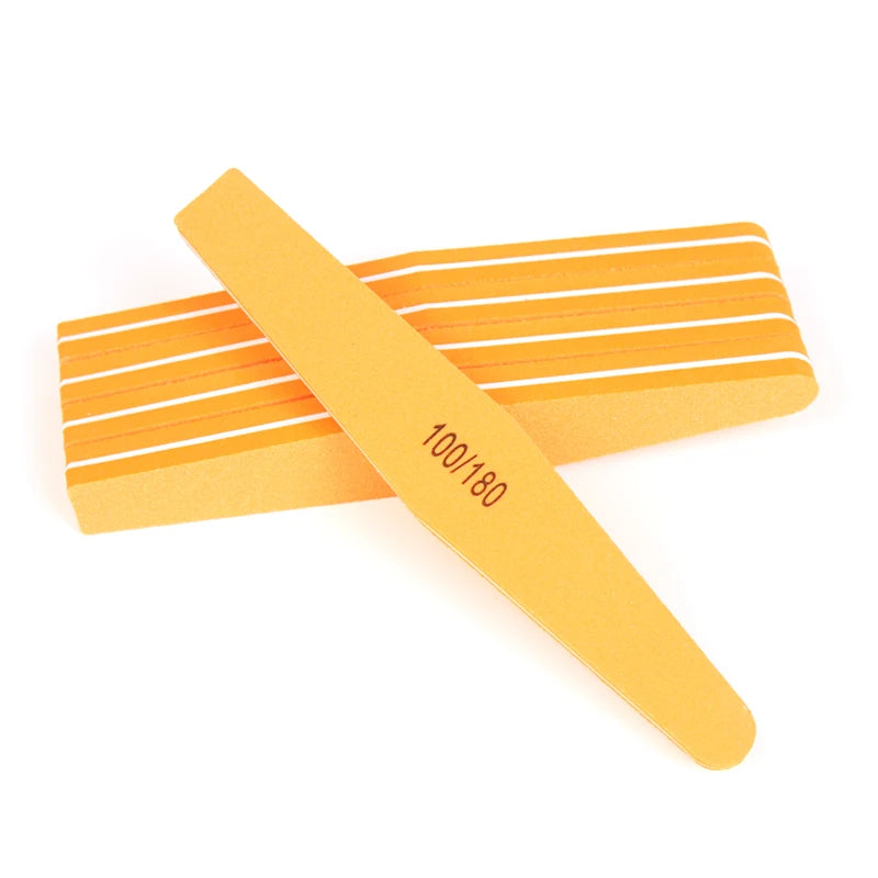 Wholesale Manicure Tool Double Sided Orange Sponege Nail File 100 180 Grit Diamond Nail File
