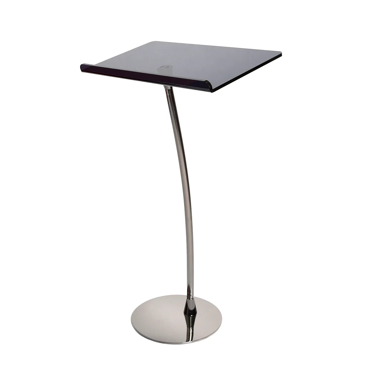 BOSN Curved Floor Standing Steel Lectern Podium Pulpit with Black Acrylic Top Recyclable Water Resistant