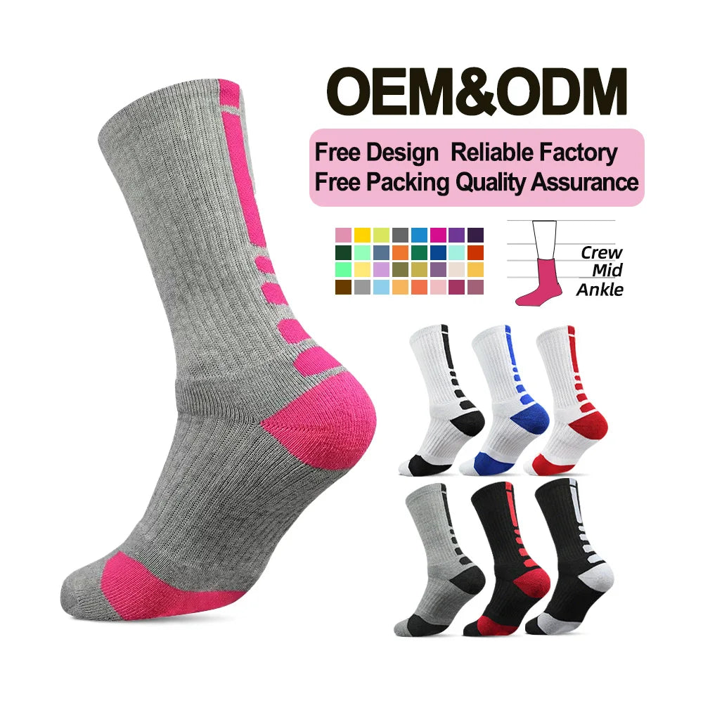 Customization Color Custom Cushion Crew Socks for Four Seasons Training Socks Basketball Football Dual-Purpose Sports Socks
