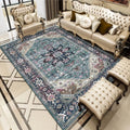 Blue Northern Europe Big Carpet for Living Room Digital Print Pastoral Medallion French European Formal Traditional Area Rug