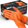 Custom Orange Black 8mil Automobile Industrial  Durable Car Repair Mechanic Nitrile Gloves With Diamond Texture