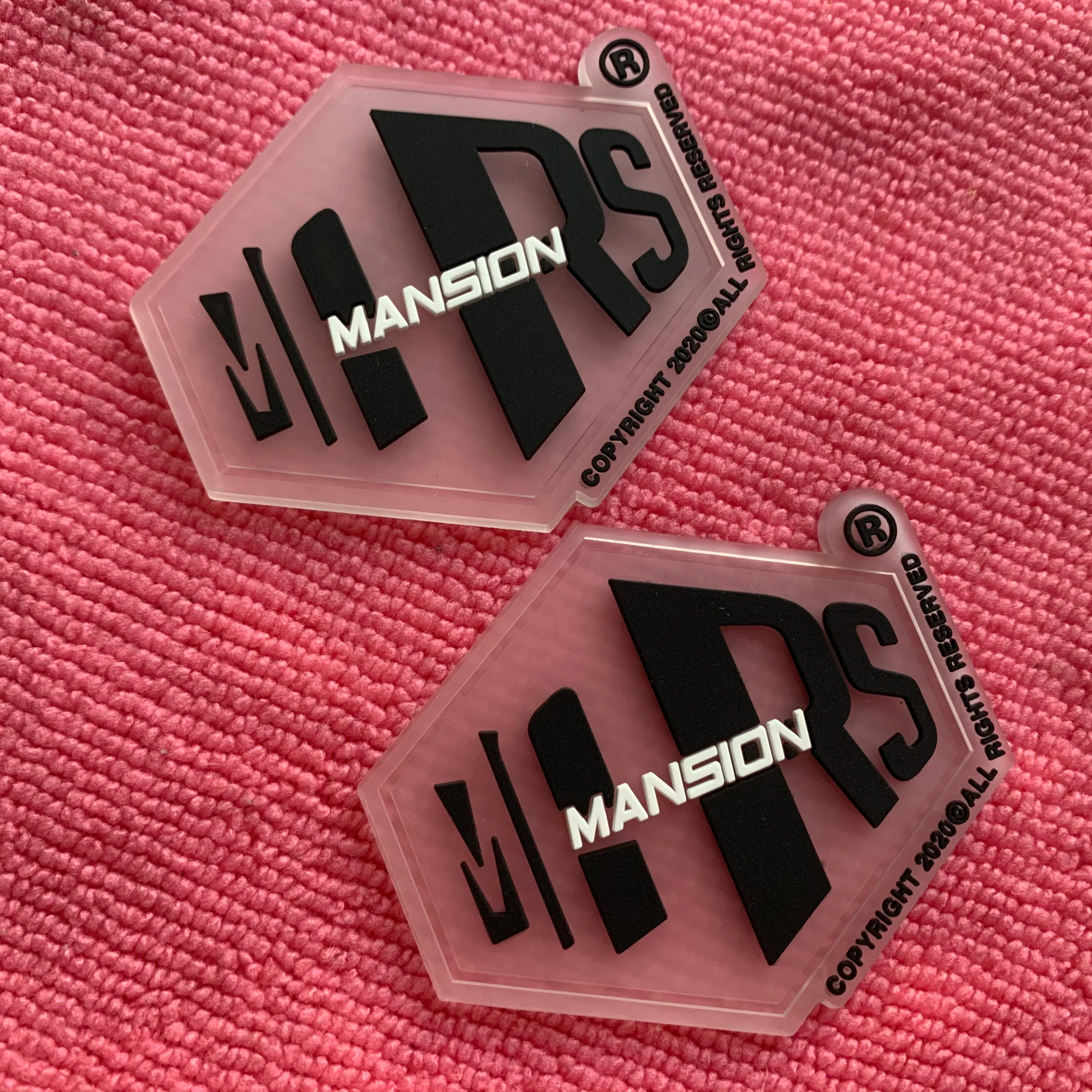 Irregular Shape 3D Raised logo clear Rubber Badgehigh Flexible Transparent Rubber Label for Bags