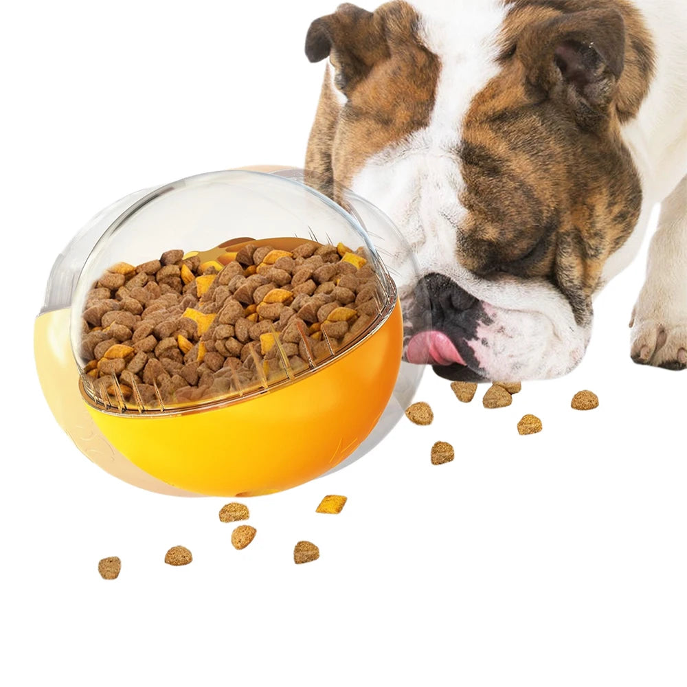 5.6 Inch Spherical TPR Rubber Tear Resistant Rotatable Dog Puzzle Feeding Toy