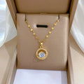 Trendy Gold Plated Stainless Steel Necklace Light Luxury Planet Temperament Micro Diamond Necklace Micro-set Diamond Necklace