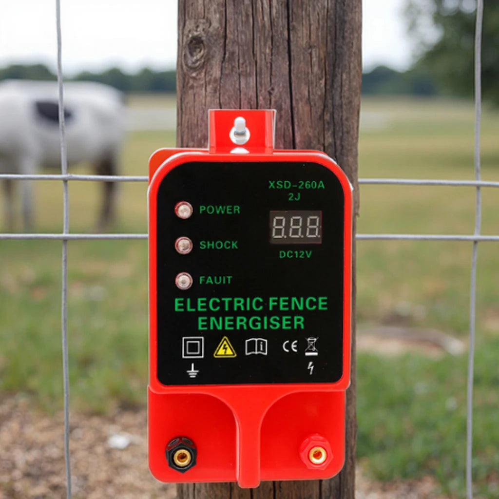 Livestock High Voltage Pulse Controller Voltage Display 10KM High-decibel Alarm Waterproof Electric Fence Energizer LCD
