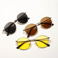 Classic Fashion PC+Copper Frame AC Lens Sunglasses Gafas De Sol Men Women Unisex Retro Vintage Round Gold UV400 Shades W101