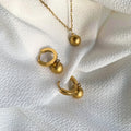 HOVANCI Wholesale Fashion Jewelry Set 18k Pvd Gold Ball Pendant 12 Woman Necklaces and Earrings Sets