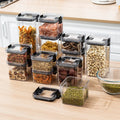 Large Cereal Airtight Food Storage Container Set Dry Goods Pantry Organization Plastic Clear Kitchen Food Box