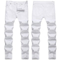 AeeDenim Wholesale OEM High-end Cotton White Jeans Men's Personality Slim Feet Elastic Trend Fashion Denim Jeans
