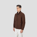 MTM Custom Dark Brown Casual Jacket for Adults Single Breasted Button Fly Pants Stylish Pleated Front Breathable Worsted Fabric