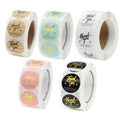Hot Sale Round Paper Thank You Adhesive Labels Roll Gift Bag Foil Stamping Thank You Stickers
