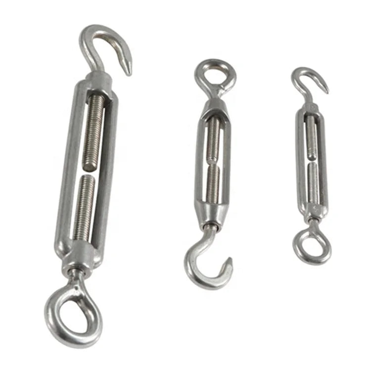 M20 Polished Stainless Steel Turnbuckle Eye to Hook Type Din1480 Open Body US Type