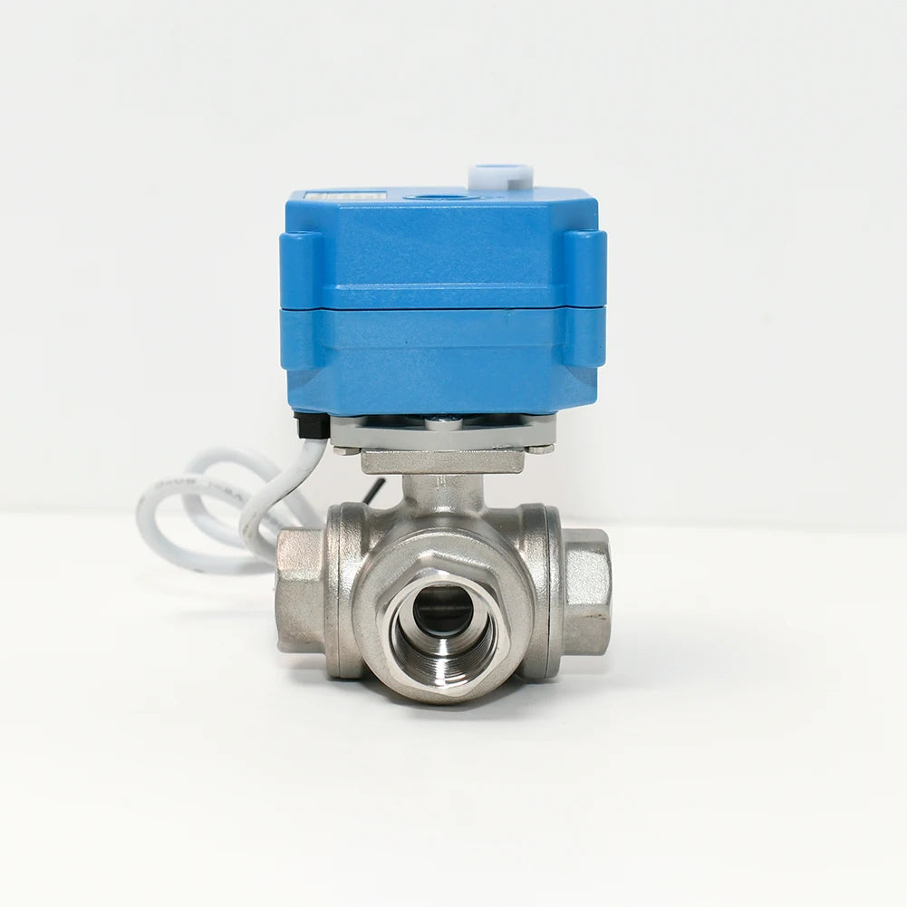 3 Way 1/2  DN15 L Port 12v 24v Stainless Steel Electric Motorized Ball Valve