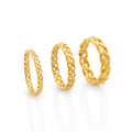 Chris April in Stock Fashion Jewelry Water Resistant 316L Stainless Steel PVD 18K Gold Plated Braided Cross Ring for Women