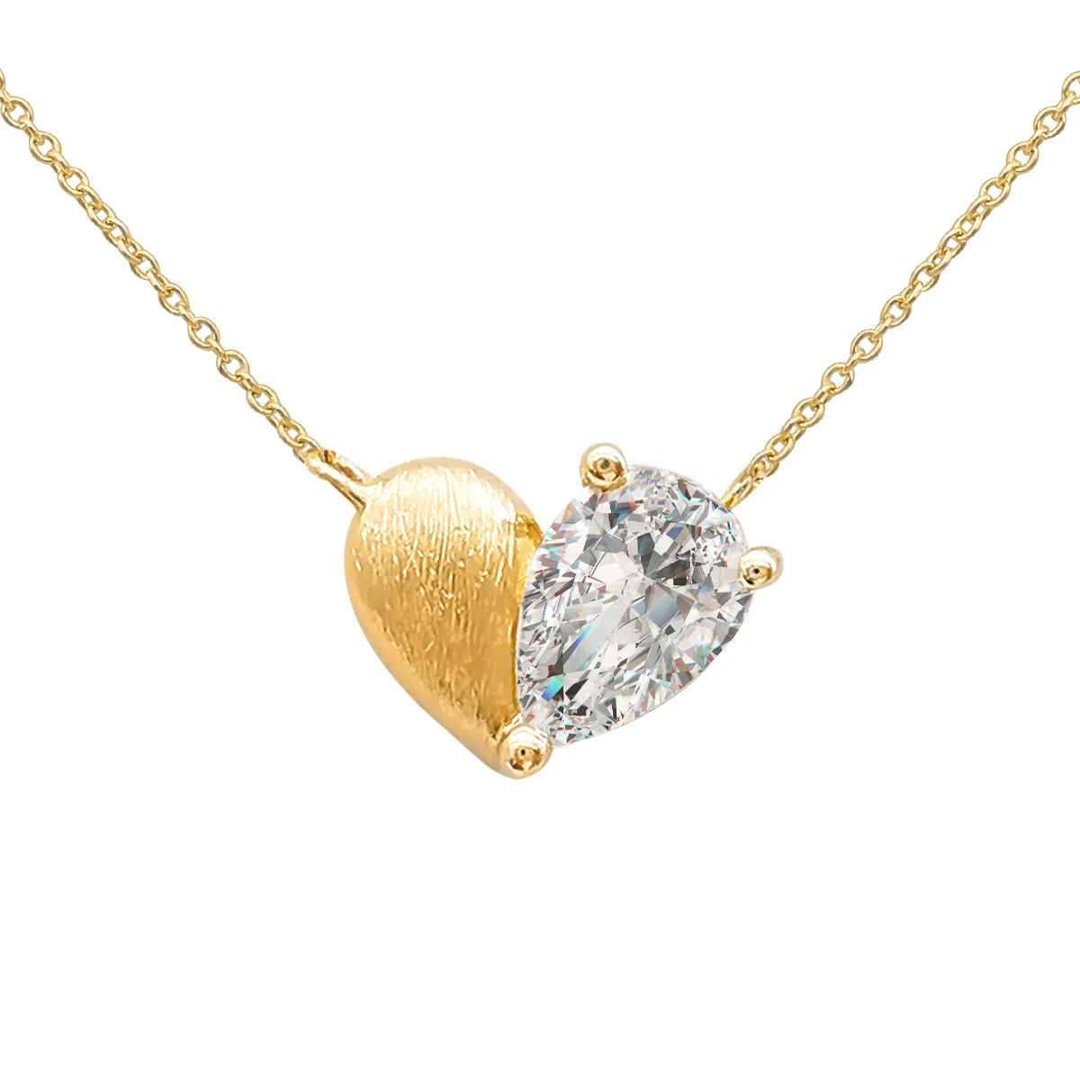14k Gold Jewelry Solid Yellow Gold Moissanite Necklace Heart Ship Pedant Necklaces Women Jewelry