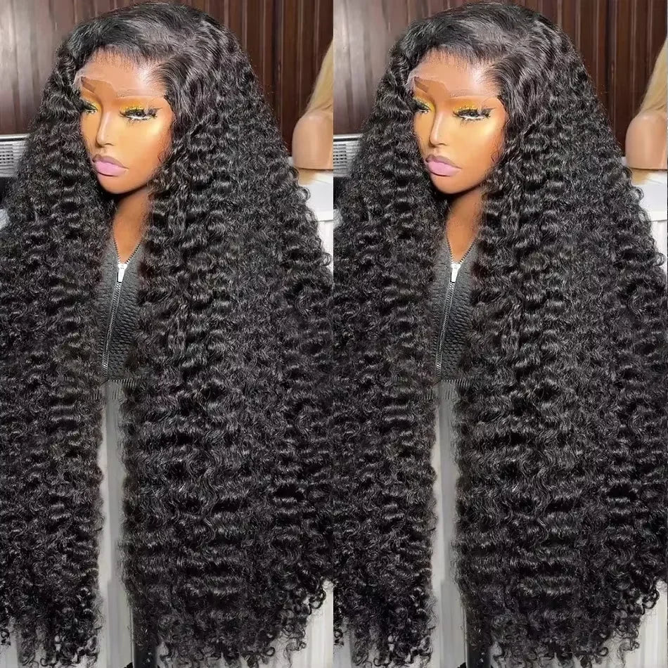 13x4 Full Lace Frontal Raw Indian Human Hair Wig for Black Women Deep Wave 13x6 Transparent Swiss Hd Lace Front Wigs