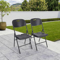 Modern Black HDPE Blow Molded Folding Plastic Outdoor Dining Chair New Design for Garden Hotels Hospitals Villas Entry Bedroom