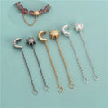 Unique 925 Sterling Silver Sun Spacer Beads Crescent Moon Spacer Beads With Chain for Diy Bracelets Necklaces Jewelry Making