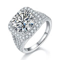 Luxury 5CT Round Brilliant Cut Diamond Rings for Women 18k Gold Plated S925 Sterling Silver Moissanite Rings