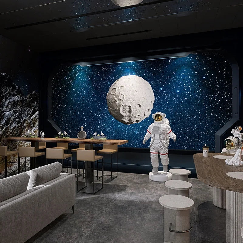 Starry Sky Wallpaper Children's Room Universe Mural Ceiling Ceiling Decoration Wallpaper Internet Cafe Bar Ktv Wallpaper