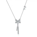 New Designer Cubic Zircon Necklace Bowknot Chain Necklaces 925 Sterling Silver Necklace for Women