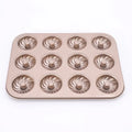 No Stick Carbon Steel  Cake Mold 12 Holes Biscuit Baking Diy Donuts Cookie Shape Whirlwind Chocolate Mold Cake Pan