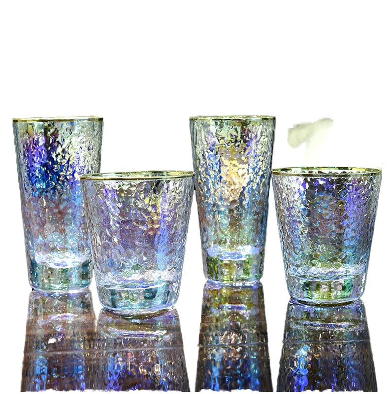 Rainbow Glasses Highball Drinking Glass Beer Glass Colored Juice Beverage Tumbler Dishwasher Safe for Restaurant