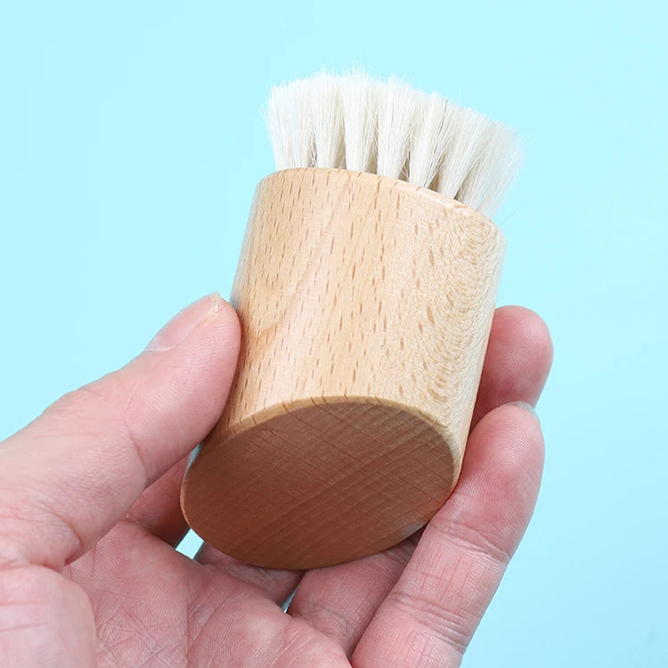2026 New Design Soft Facial Brush Goat Bristle Synthetic Bristle Face Cleaning Brush
