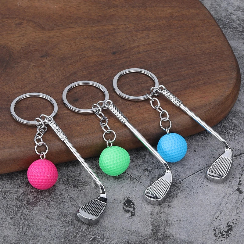 Hot Sale Alloy Golf Ball Key Chain Pendant Club Game Sports Accessories Gifts Key Ring