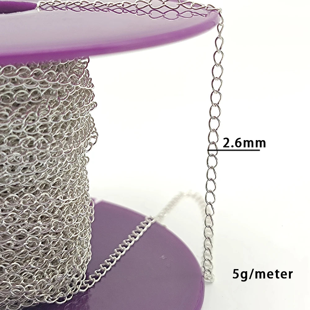 Wholesale Per Gram by Meter Roll Link Sterling 925 Silver Extension Chain for Chain Necklace