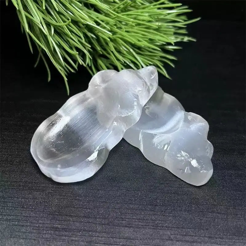Wholesale Natural Gypsum Ox-Shaped Bowl Models Healing Crystal Craft Sculptures Handicrafts Mascots Crystal Gifts