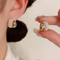 Hot Selling Summer Korean Pearl Earrings Fashionable Quality Copper Jewelry CC Quality Earrings for Women
