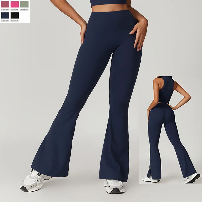 CNSHELL Custom Logo High-waisted Butt-lifting Brushed Fabric Yoga Fitness Running Gym Sports Flared Legging