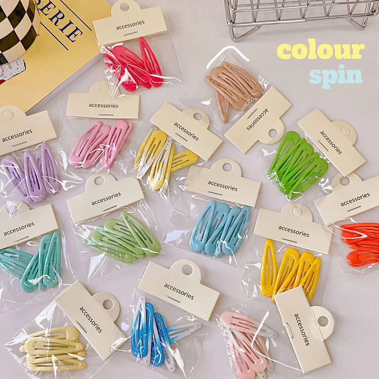 Set of 5 Colorful Candy Color Hairpins 5cm Sweet and Cute Metal Hair Clip Accessories for Girls Headdress