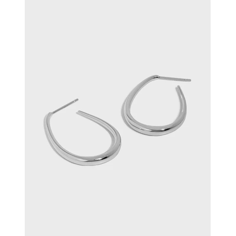925 Sterling Silver Line U Shape Hoop Earrings  18K Gold Statement Earrings Minimalist Daily Wear Earring Women Girls Jewelry