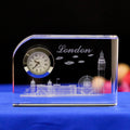 Customized Promotion Gifts Crystal Clocks with 3D Laser Engraving