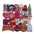 Skull Flame Iron on Patches Thermocollant Embroidery Patch Bulk Custom Wholesale Fusible Embroidered Patch Decoration