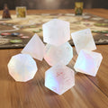 Wholesale Engraved Gemstone Dice Custom Rainbow Prism Glass DND Gem Dice Stone Polyhedral Dice Set K9 Frosted Colorful Glass D20
