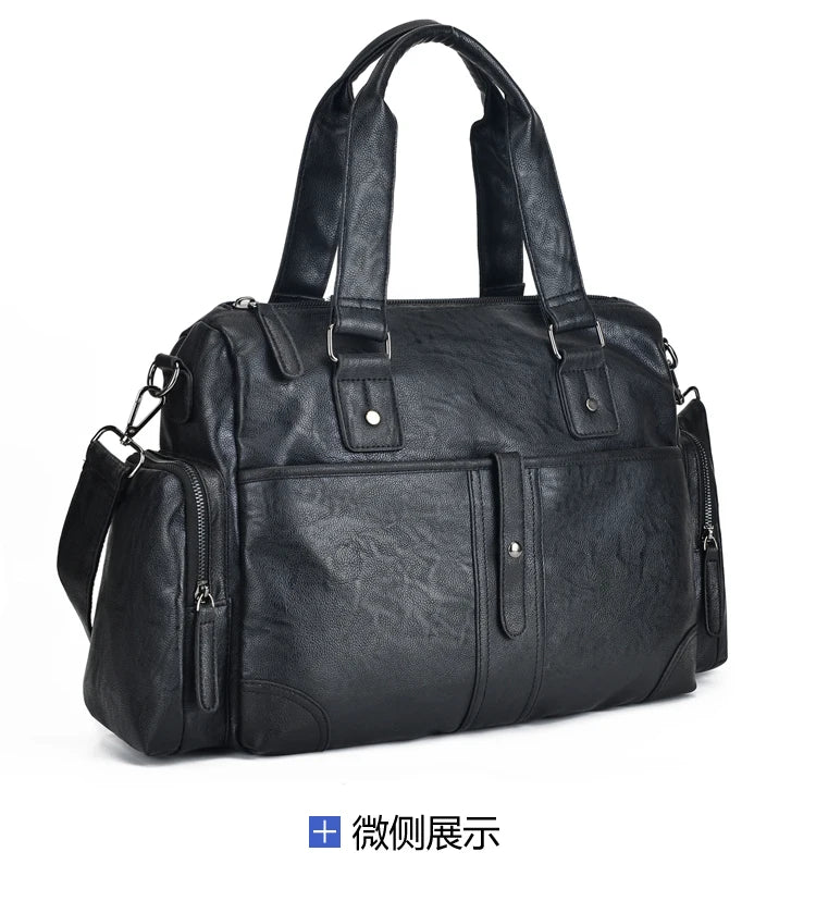 Hot Selling Custom Logo Genuine Leather Unisex Water Resistant Duffle Bag Travel Weekender Overnight Gym Sports Zipper Closure