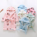 Wholesale Super Soft Thermal Fleece Bathrobe Cartoon Pattern Kids Pajamas Unisex Sleepwear