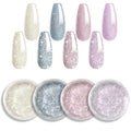 Hot Selling Pearl Mermaid Chrome Nail Powder Kit for Nails Holographic  Powder&Purple Powder for Gel Nails Glitter
