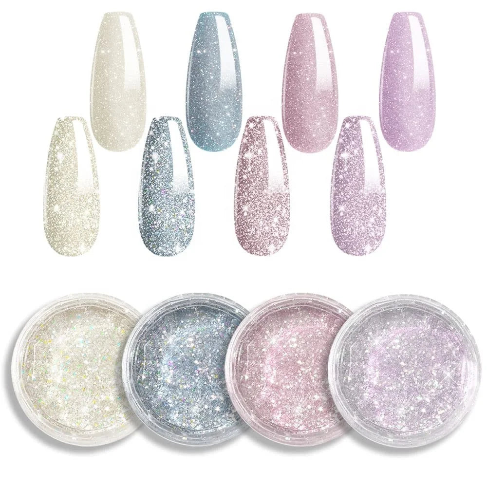 Hot Selling Pearl Mermaid Chrome Nail Powder Kit for Nails Holographic  Powder&Purple Powder for Gel Nails Glitter