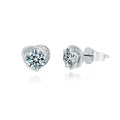 Abiding Heart Moissanite Diamond White Gold Plated Fashion 925 Sterling Silver Jewellery Statement Stud Earrings for Women 2020